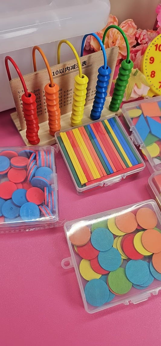 Cajita de matemáticas completa: contar, clasificar, patrones, figuras, lógica